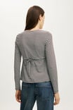 Reece Babydoll Long Sleeve, MADI STRIPE SEASIDE BLUE/DARK OAK - example image 3