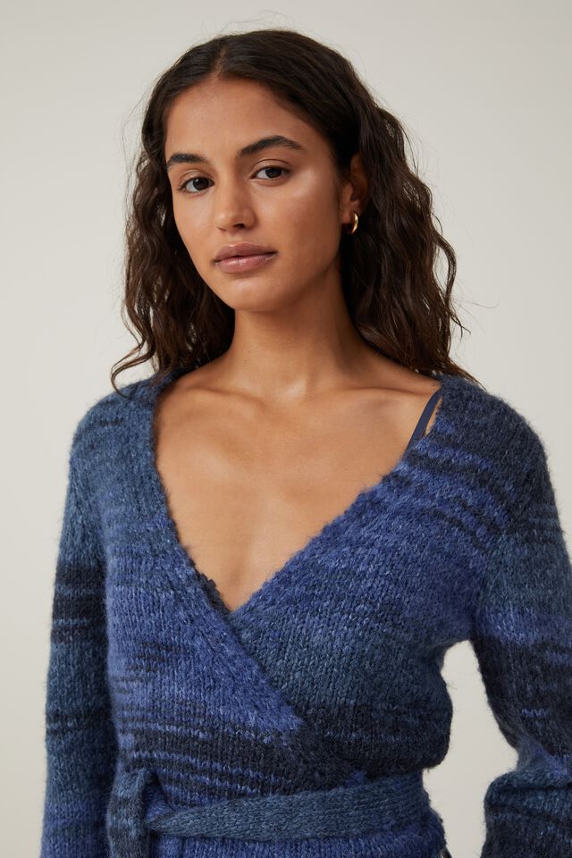 Oh My Fluff Wrap Crop Pullover, BLUE MOON MULTI