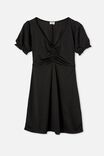 Brianna Ruched Front Mini Dress, BLACK