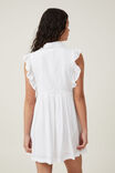 Sylvie Lace Trim Shirt Dress, WHITE - alternate image 3
