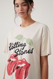 Rolling Stones Oversized Graphic Tee, LCN BRA ROLLING STONES CHERRIES/ STONE - alternate image 4