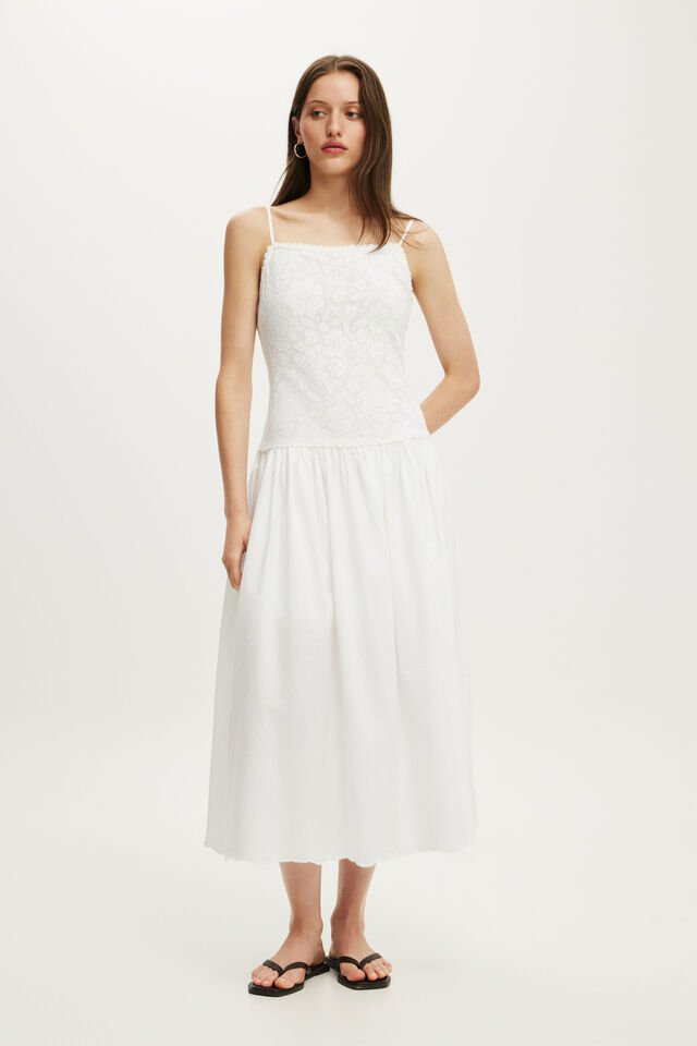 Eloise Crochet Maxi Dress, WHITE