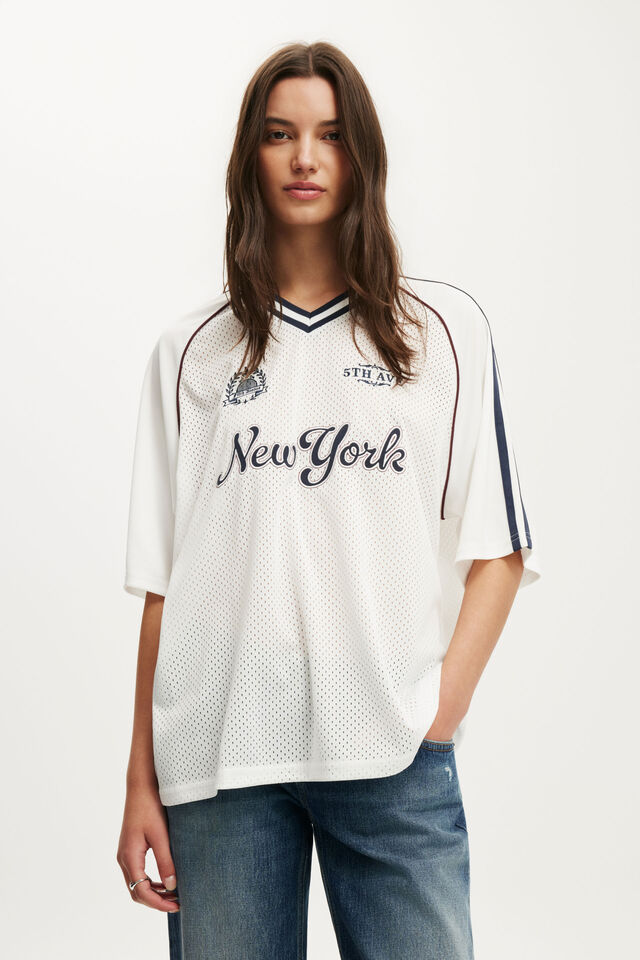 The Raglan Graphic Jersey, NEW YORK 5TH AVE / VINTAGE WHITE