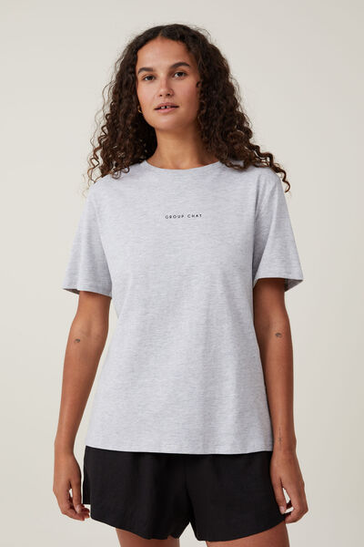 Regular Fit Graphic Tee, GROUP CHAT/GREY MARLE