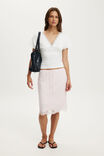 Benni Cinched Vee Tee, WHITE/GREY MARLE - example image 2
