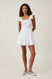 Bianca Flutter Sleeve Mini Dress, WHITE - alternate image 2