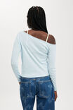 Clare Lace Trim Off The Shoulder Long Sleeve, ANTARCTIC BLUE - example image 3