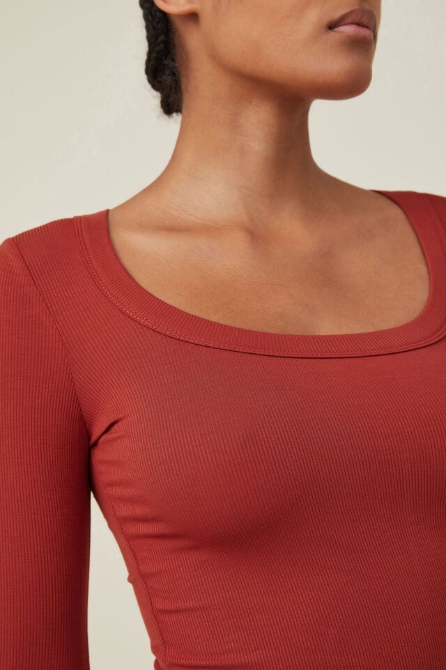 Cotton On / Staple Rib Scoop Neck Long Sleeve Top, Women's Fashion, Tops,  Longsleeves on Carousell