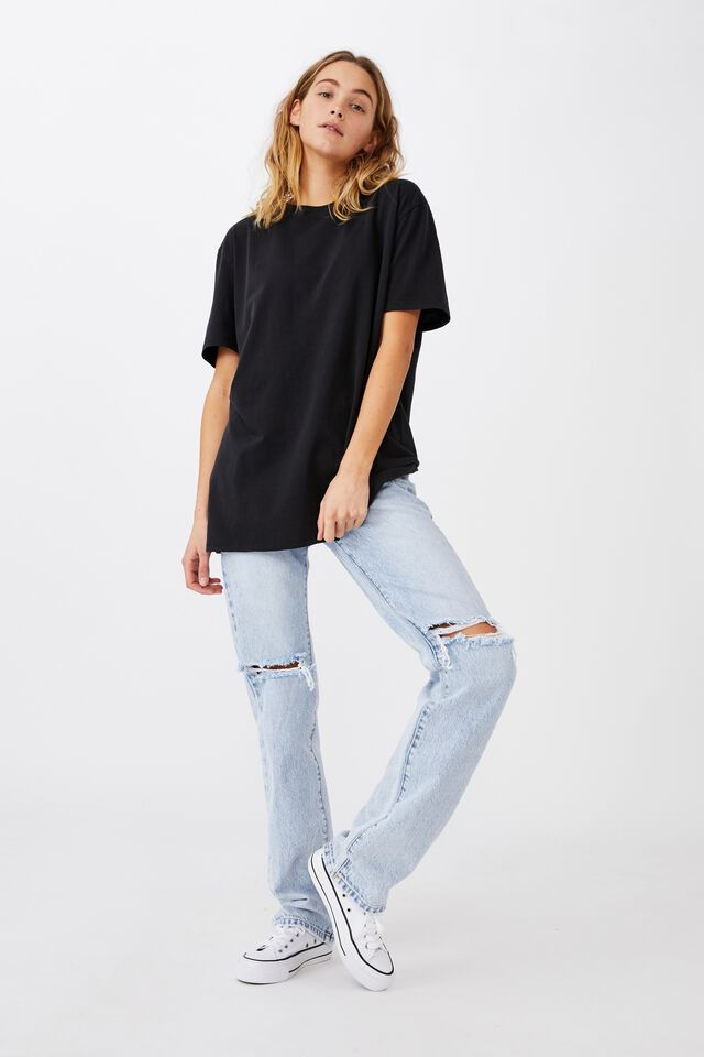 The Oversized Dad Tee, WASHED BLACK