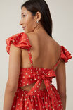 Ruffle Sleeve Maxi Dress, STARBURST SUMMER RED - alternate image 3