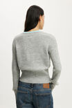 Softest Luxe Cinched V Neck Knit, MID GREY MARLE - example image 3