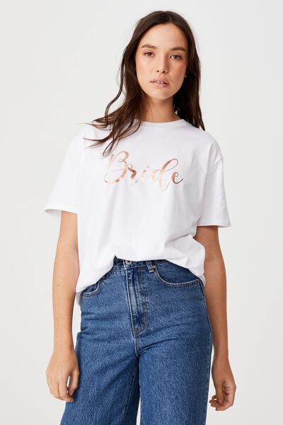 The Oversized Dad Tee Bridal Personalisation, WHITE