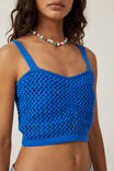 Camiseta - Crochet Mesh Short Sleeve Top, PACIFIC BLUE - vista alternativa 4