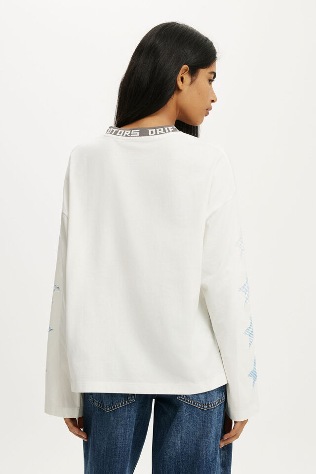 Camiseta - Ls Oversized Graphic Tee, RACER / VINTAGE WHITE