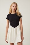 Romee Short Sleeve Mini Dress, BLACK/BUTTERMILK - alternate image 1