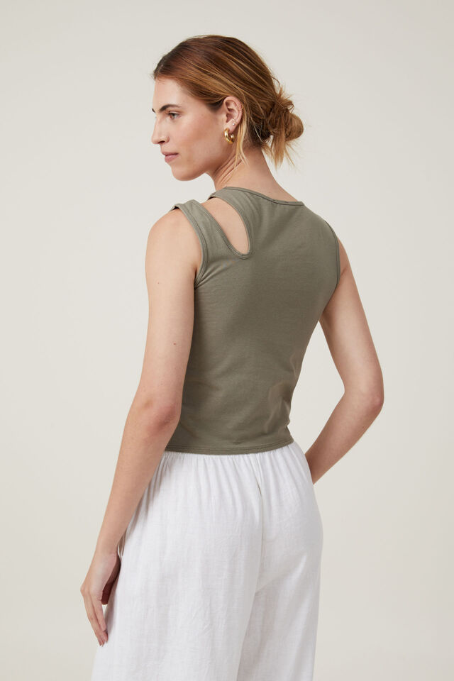 Bailey Cut Out Tank, WOODLAND