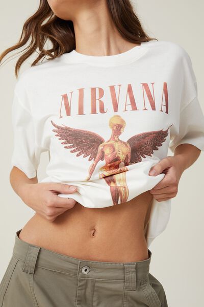 Camiseta - Oversized Fit Nirvana tee, LCN MT NIRVANA IN UTERO/VINTAGE WHITE
