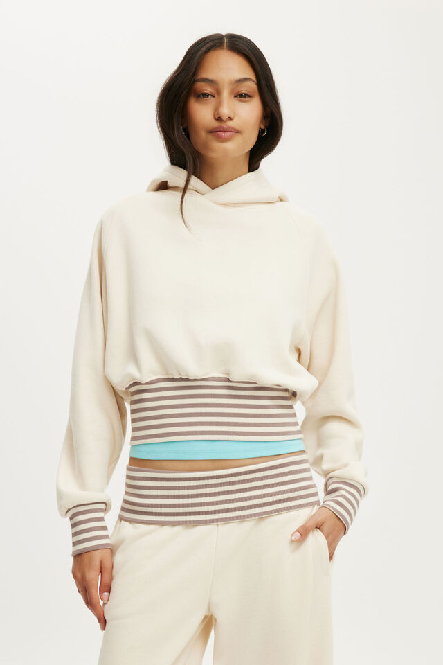 Raglan Hoodie, COCONUT/STRIPE