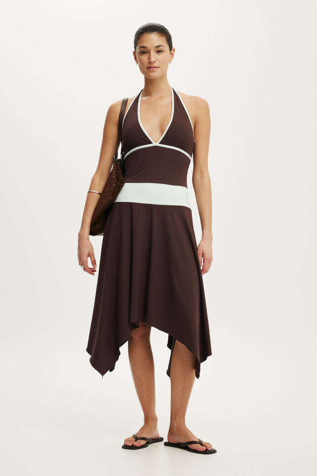 Hold Me Splice Midi Dress, DARK OAK SPLICE