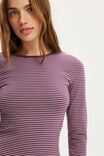 Everyday Smooth Long Sleeve, LISA STRIPE VELVET CURRANT - example image 4