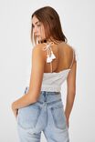 Broderie Cropped Cami, WHITE