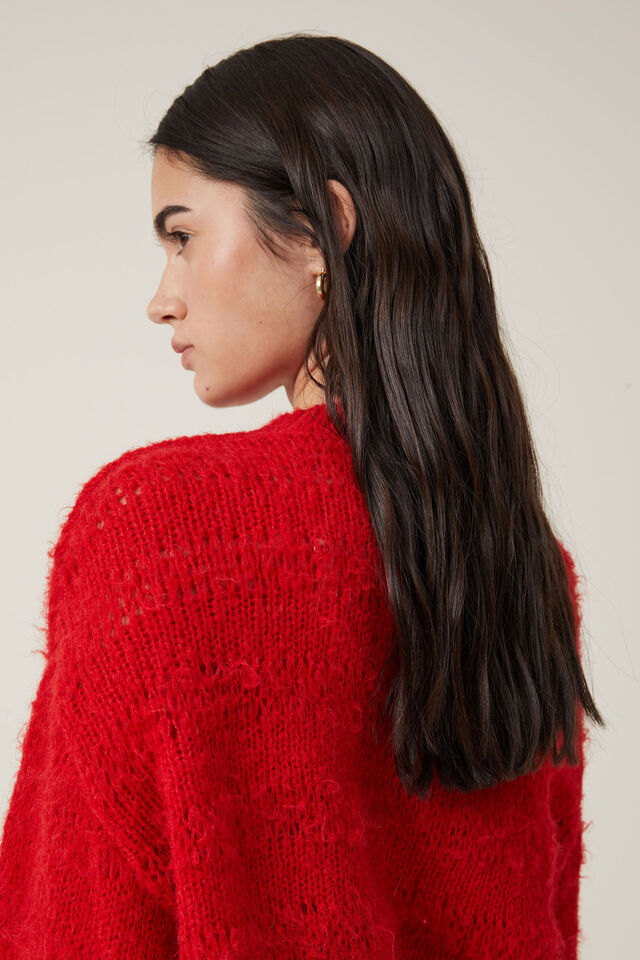 Fluffy Pullover, CHERRY ROUGE
