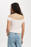 Sasha Lace Trim Off The Shoulder Top, FLOSSY PINK - alternate image 3