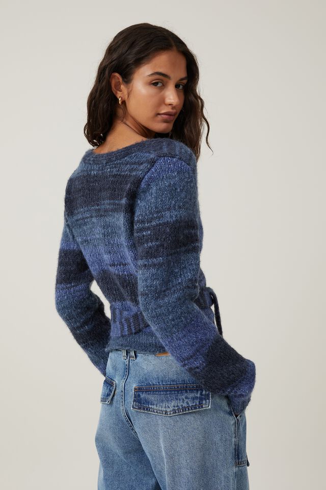 Oh My Fluff Wrap Crop Pullover, BLUE MOON MULTI