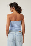 Staple Rib Gathered Tube Top, BREEZY BLUE - alternate image 3