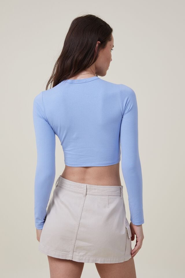 Cut Out Micro Active Top Blue