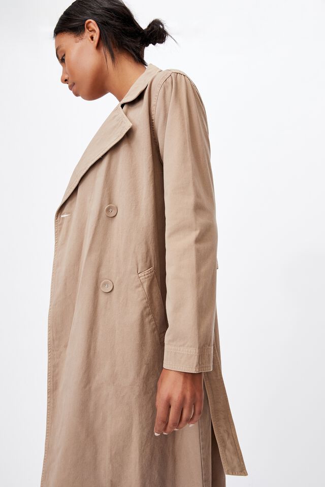 Casual Trench, WASHED TAUPE