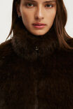 Malmo Faux Fur Jacket, COCOA BARK - example image 4