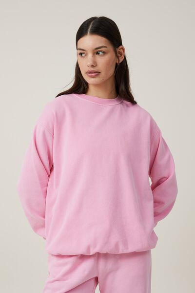 Classic Washed Crew Sweatshirt, WASHED CANDY PINK