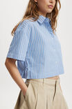 Steffi Cropped Shirt, REMY STRIPE BLUE - alternate image 4