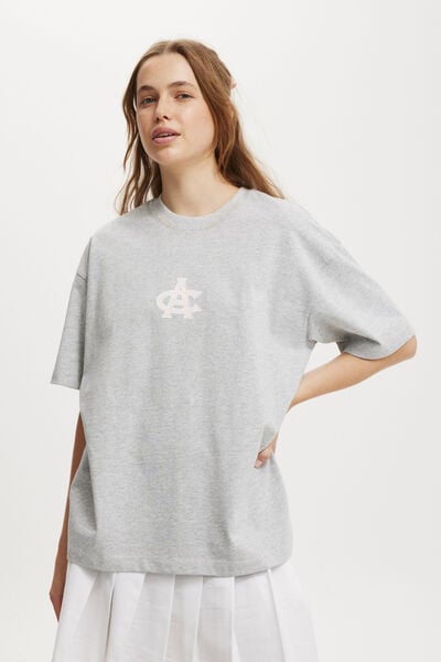 The Boxy Graphic Tee, CA/WINTER GREY MARLE