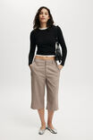 Relaxed Suiting Capri Pant, TAUPE - alternate image 1