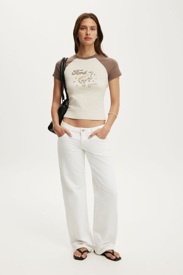 The Rolling Stones Music Raglan Tiny Tee, LCN FORD 1980 BRONCO / OAT MILK