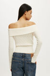 Lotus Off Shoulder Knit, PORCELAIN - example image 3