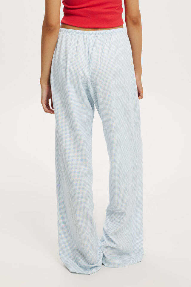 Haven Wide Leg Pant, BLUE GINGHAM