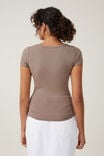 Staple Rib Scoop Neck Short Sleeve Top, RICH TAUPE II - alternate image 3