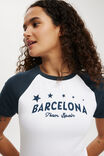 Camiseta - Fitted Graphic Rib Raglan Longline Tee, BARCELONA/WHITE - vista alternativa 4
