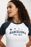 Fitted Graphic Rib Raglan Longline Tee, BARCELONA/WHITE - alternate image 4