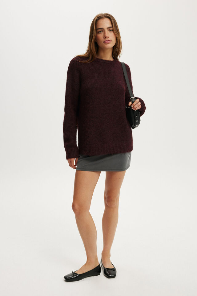 Luxe Crew Sweater, DREAMY DEEP POMEGRANTE
