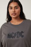 Oversized Fit Acdc Music Tee, LCN PER ACDC LOGO SLATE - alternate image 5