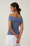 Chloe Off The Shoulder Top, ELEMENTAL BLUE - alternate image 3