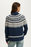 Fairisle Mock Neck Sweater, NAVY FAIRISLE - example image 3