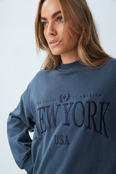 Classic Graphic Crew Sweatshirt, NEW YORK/WASHED NAVY
