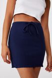 Streamline Ribbed Mini Skirt, NAVY