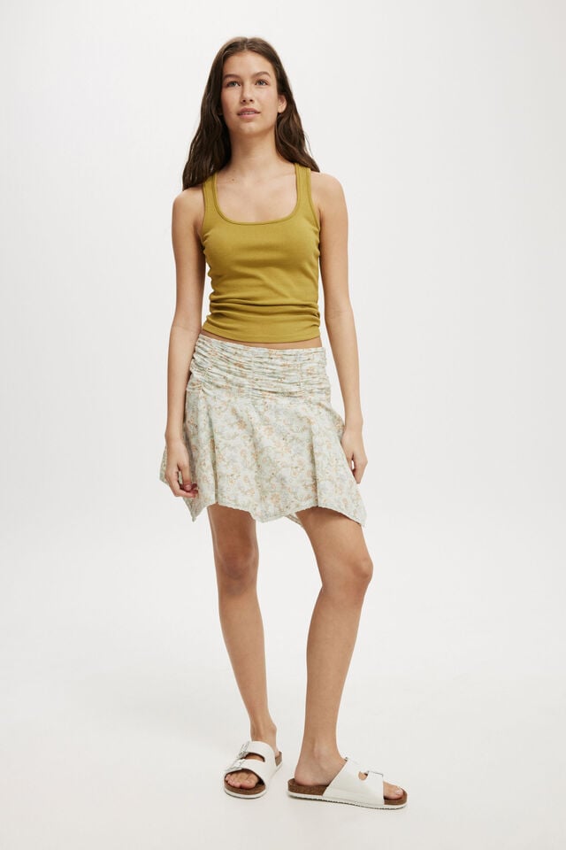 Georgie Hanky Hem Mini Skirt, OLIVIA FLORAL