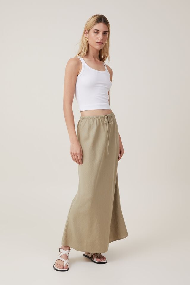 Haven Maxi Slip Skirt, DESERT SAGE